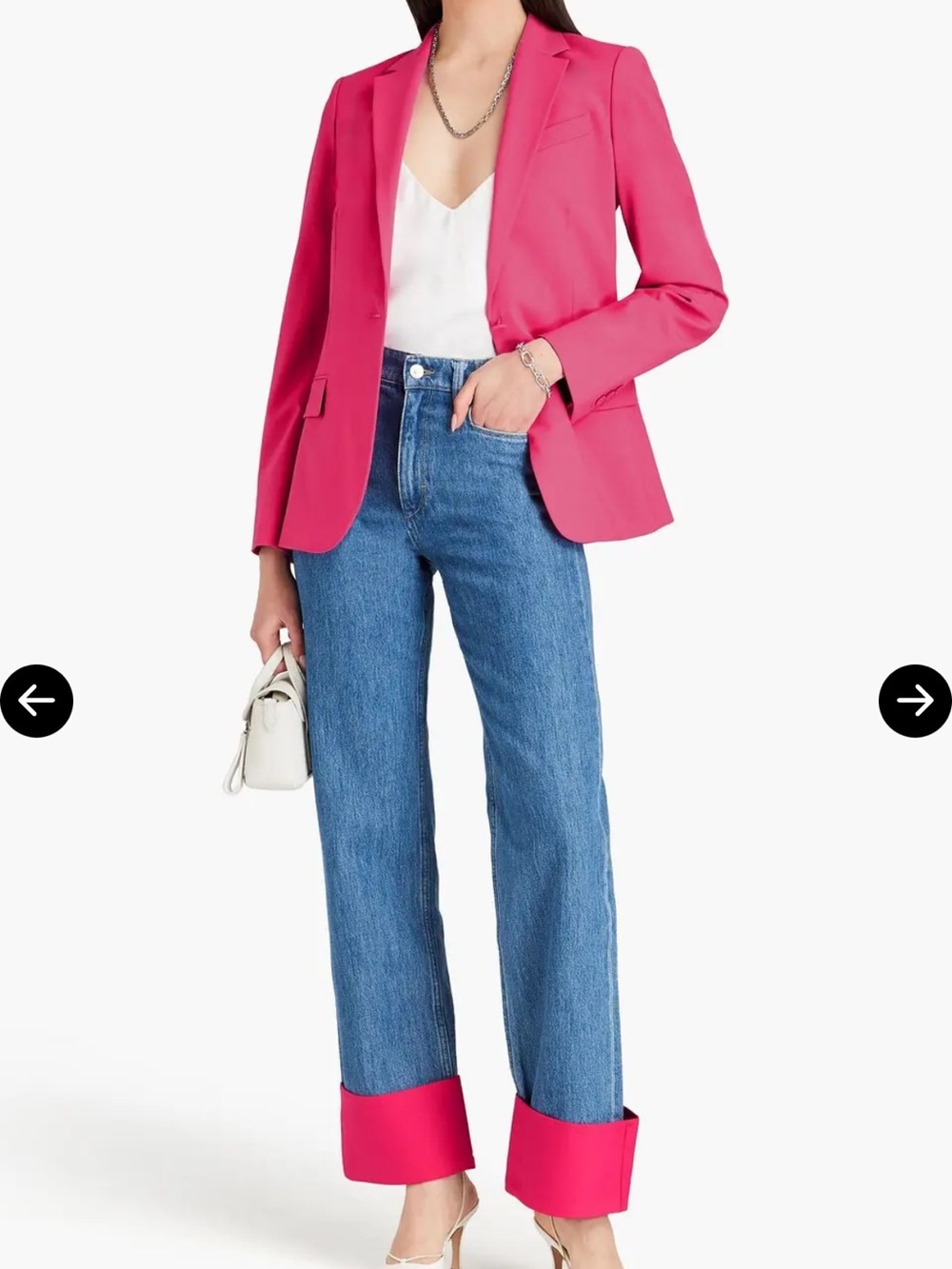 Wandler poppy high rise  Blue Straight-Leg Jeans with Pink Cuff